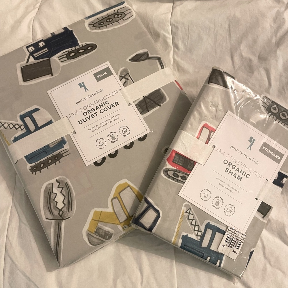 Pottery Barn Kids Jax Construction duvet & sham